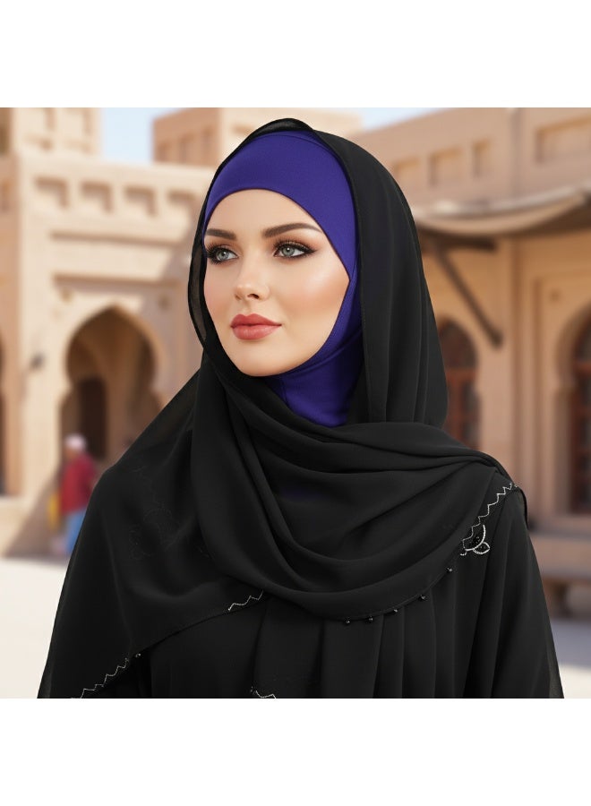 SYNSYB Solid Women's Muslin Hijab Sport Head Scarf Plain Under Scarf Muslimah Turban Cap Scarf Ramadan Accessory - Image 2