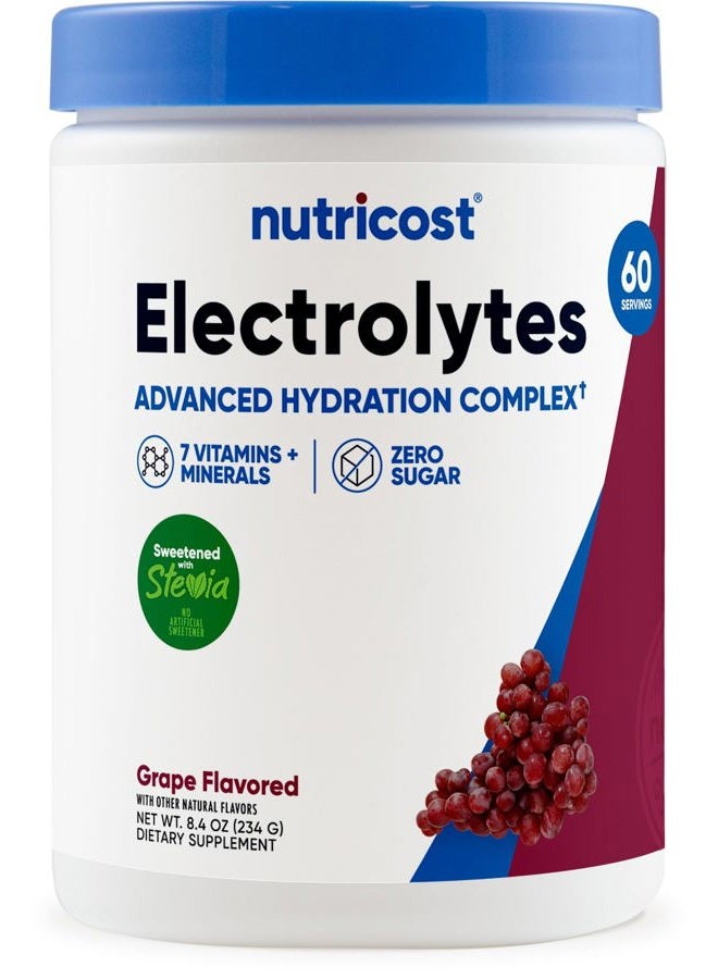 Nutricost مسحوق مركب الإلكتروليت (60 حصة، عنب) - مشروب مكمل للترطيب مع الفيتامينات والمعادن - Image 1