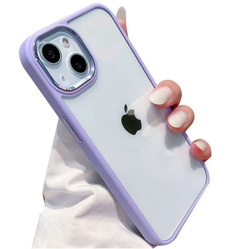 Mobistyle Designed for iPhone 15 Back Cover, Enhanced Metal Camera Guard Shockproof Back Cover Case Compatible with iPhone 15 (Polycarbonate | Purple) - Image 1