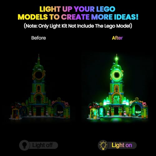 Hilighting Upgraded Led Light Kit Compatible with Lego Wicked Welcome to Emerald City Building Set Lights Decoration Compatible with Lego 75684 Model Not Included - Image 5