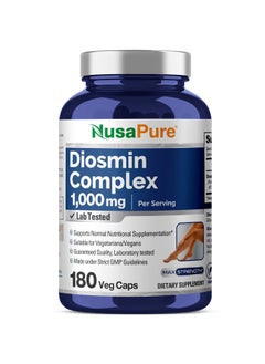 NusaPure Diosmin Complex 1,000mg per Serving 180 Veggie Caps (Non-GMO, Vegan) Citrus Aurantium  - Image 1