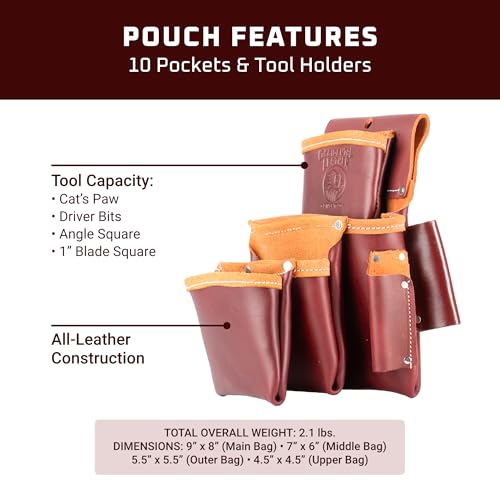 Occidental Leather 4 Pouch Pro Fastener Bag - 10 Pockets & Tool Holders - Made in USA - Image 3