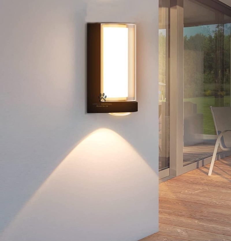 Mufasa Aluminium 2+1 Watts 8.5Cm Front And Down Light Outdoor Led Bulkhead Rainproof Wall Light Fixture Lamp (Warm White) - Image 1