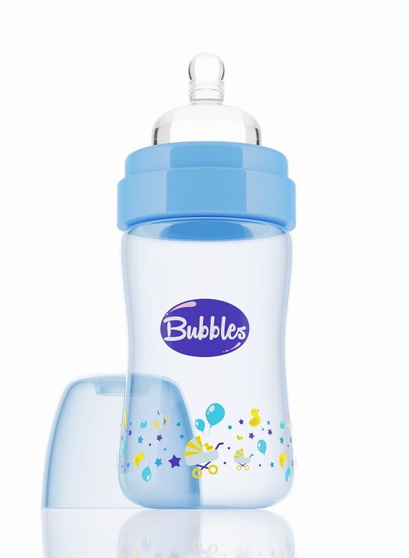Bubbles Classic feeding bottle without hand 180ml (Blue) - Image 1