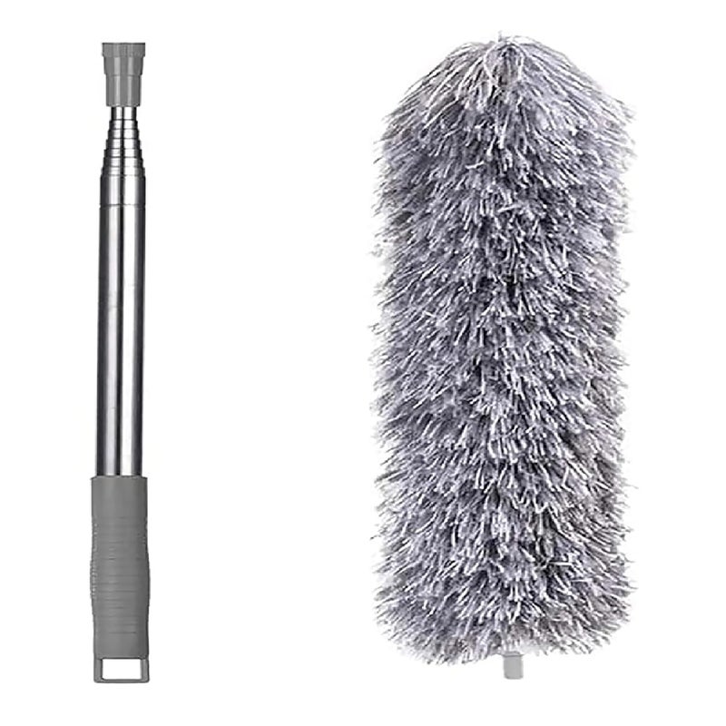 GLUN GLUN Microfiber Duster Mop with Steelness Steel Rod for Cleaning Under Bed Top of The Roof with Long Steel Handle Duster Flexible Washable Retractable Pack of 1 - Image 1