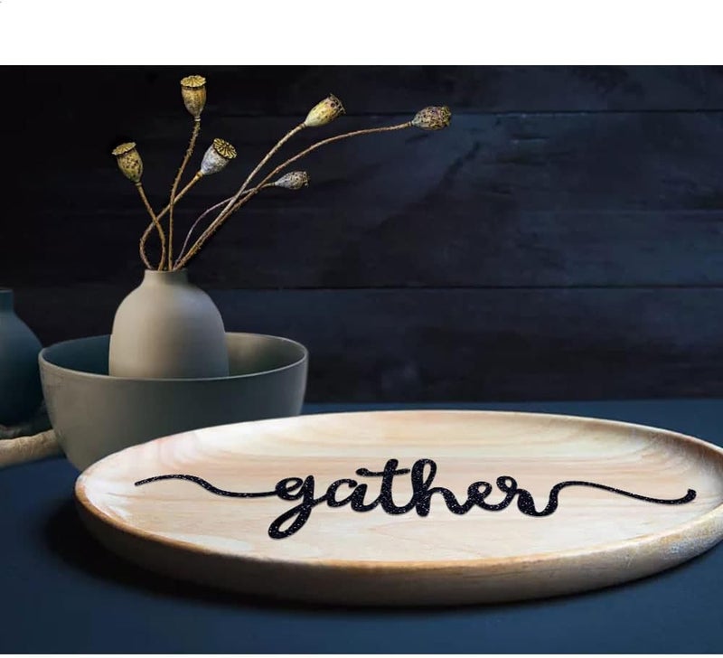 Aukolass Glitter Thanksgiving Plate Cards Thanksgiving Table Decorations Grateful Thankful Blessed Gather Place Card Plate Decors for Home Party Black 16 - Image 2