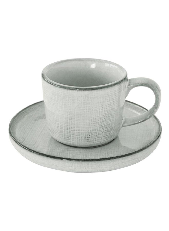 إيزي لايف طقم كوب وصحن شاي مقاوم للخدش والتقشير بلون رمادي  مل