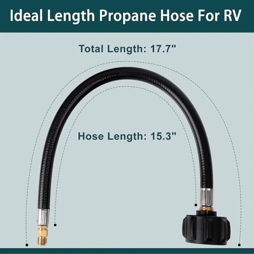 GASPRO 15 Inch RV Propane Hose with 1/4" Male Inverted, Camper Propane Hose Replacement for 2-Stage Auto Changeover Regulator, 2-Pack - Image 5