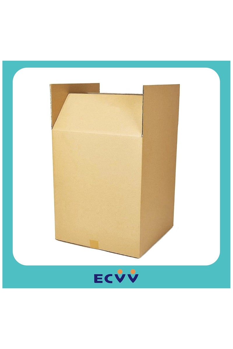ECVV 5 Pack Small Double Wall 100% Recyclable Corrugated Cardboard Moving Boxes with 15 KG Capacity | 41 x 33 x 33 cm | Brown Carton Boxes for Packaging, Shipping and Storage, 5 ply | Brown - Image 3