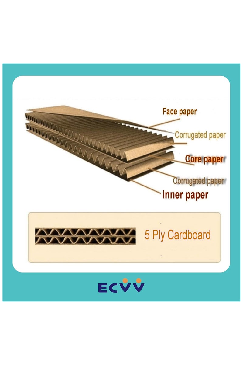 ECVV 5 Pack Small Double Wall 100% Recyclable Corrugated Cardboard Moving Boxes with 15 KG Capacity | 41 x 33 x 33 cm | Brown Carton Boxes for Packaging, Shipping and Storage, 5 ply | Brown - Image 5