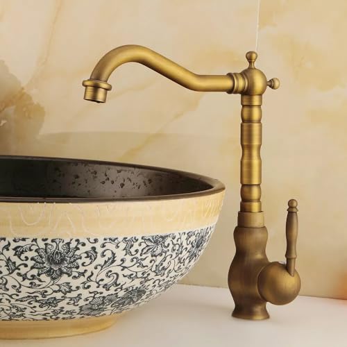 B Backline Brass Basin Mixer Tap | Bathroom Basin Faucet | Pillar tap for Basin | Hot & Cold Basin Taps for Bathroom & Livingrooms (Antique Finish) - Image 1