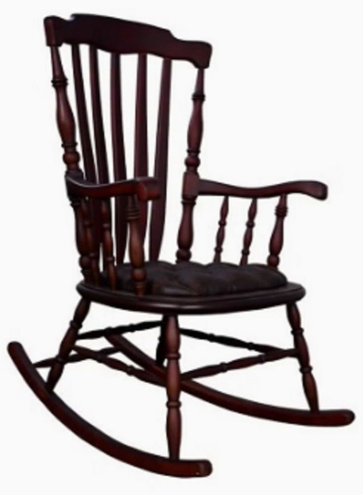 Wooden Rocking Chair Brown - Image 3
