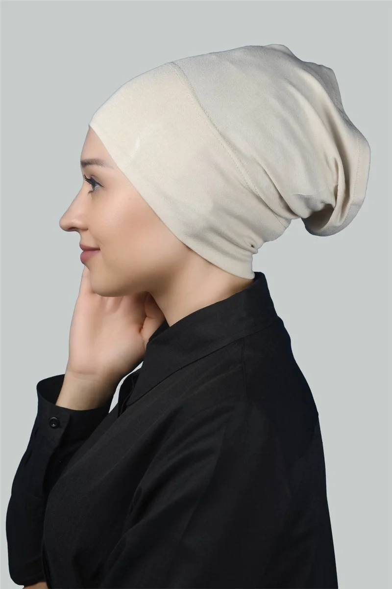 Altobeh Ready-made Practical Snap-on Long Tube Hijab Bonnet - Cream