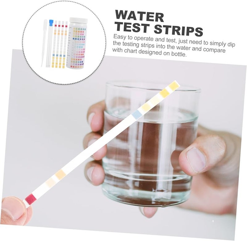 100 Strips Water Quality Test Kit for Drinking Home Travel Pool pH Chlorine Hardness - Image 3