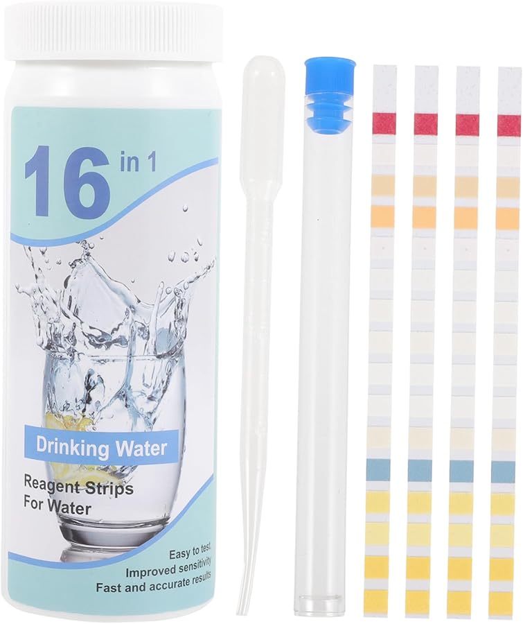 100 Strips Water Quality Test Kit for Drinking Home Travel Pool pH Chlorine Hardness - Image 1