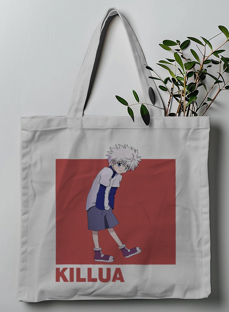 LOWHA Polyester Tote Bag with Shoulder Straps and Killua Zoldyck Anime Pattern  - Image 1