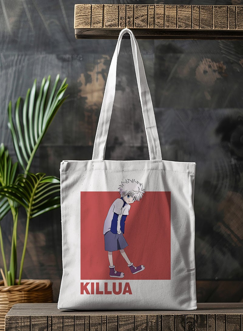 LOWHA Polyester Tote Bag with Shoulder Straps and Killua Zoldyck Anime Pattern  - Image 3
