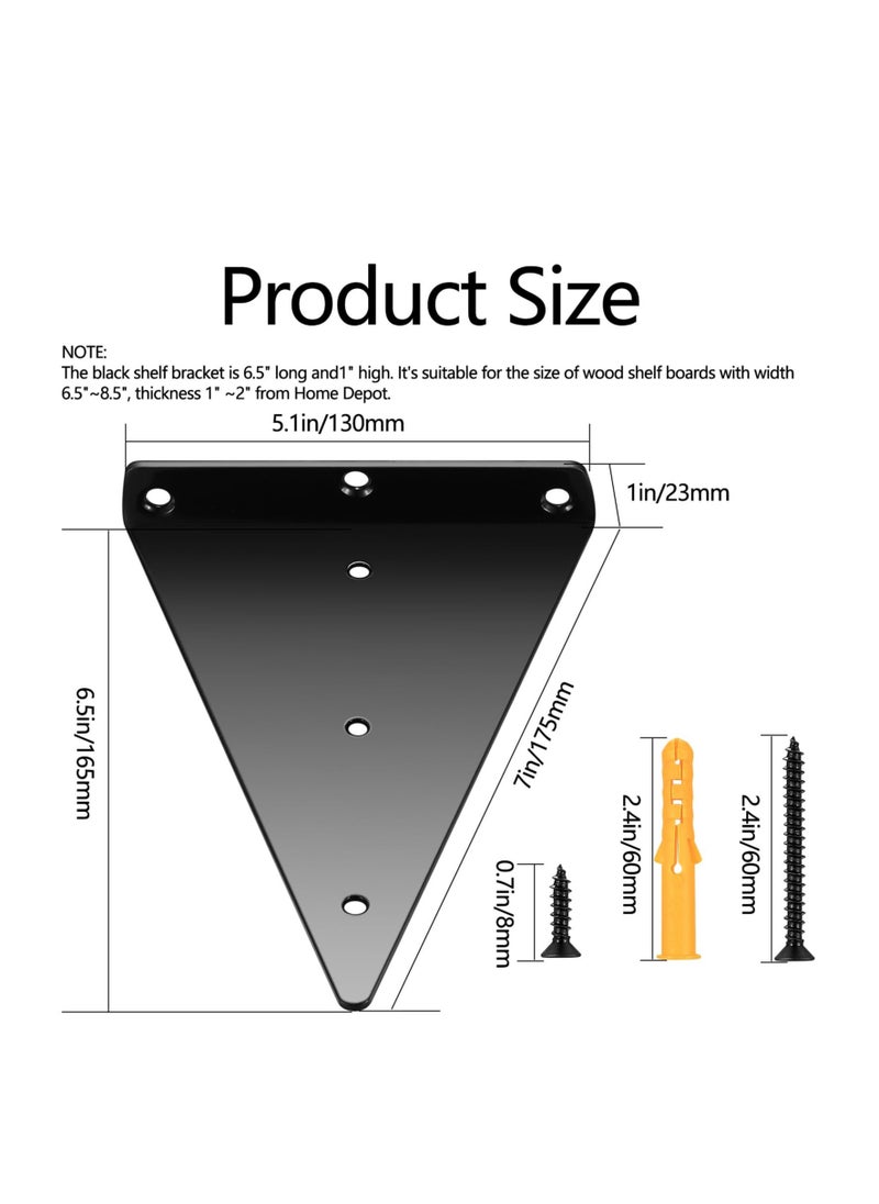 Excefore - Floating Shelf Brackets, 13x16.5 cm 4 Pcs Wall Mounted Hidden Triangle Shelf Bracket, Wall Brackets for Shelves Support, Floating Shelf Hardware for Home Decor/Organization, with Screws - Image 1