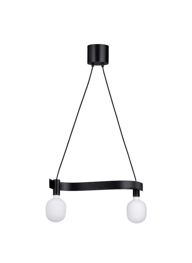 erorex - Pendant Lamp With Light Bulb, Wave Shaped Black/Smart Wireless Dimmable - Image 1
