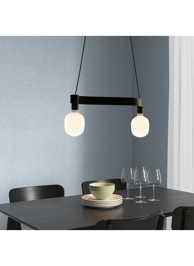 erorex - Pendant Lamp With Light Bulb, Wave Shaped Black/Smart Wireless Dimmable - Image 1