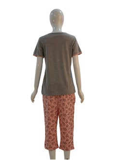 JOANNA JOANNA Women's Hello I'm Not A Dog Print Short Sleeve Shirt & Capri Pajama Set, Grey  - Image 5