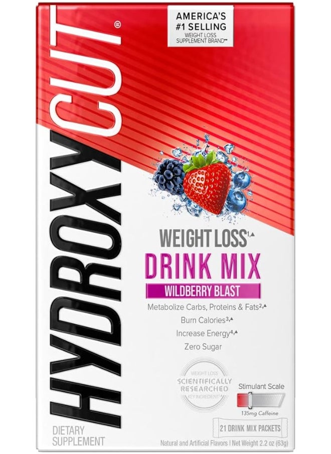 Hydroxycut - Drink Mix, Lemonade - 21 Travel-Size Packets - Zero Calories Or Sugar - Boost Metabolism, Burn Calories, Increase Energy - For Women & Men - Image 1