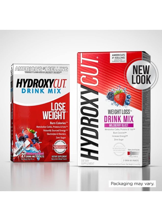 Hydroxycut - Drink Mix, Lemonade - 21 Travel-Size Packets - Zero Calories Or Sugar - Boost Metabolism, Burn Calories, Increase Energy - For Women & Men - Image 1