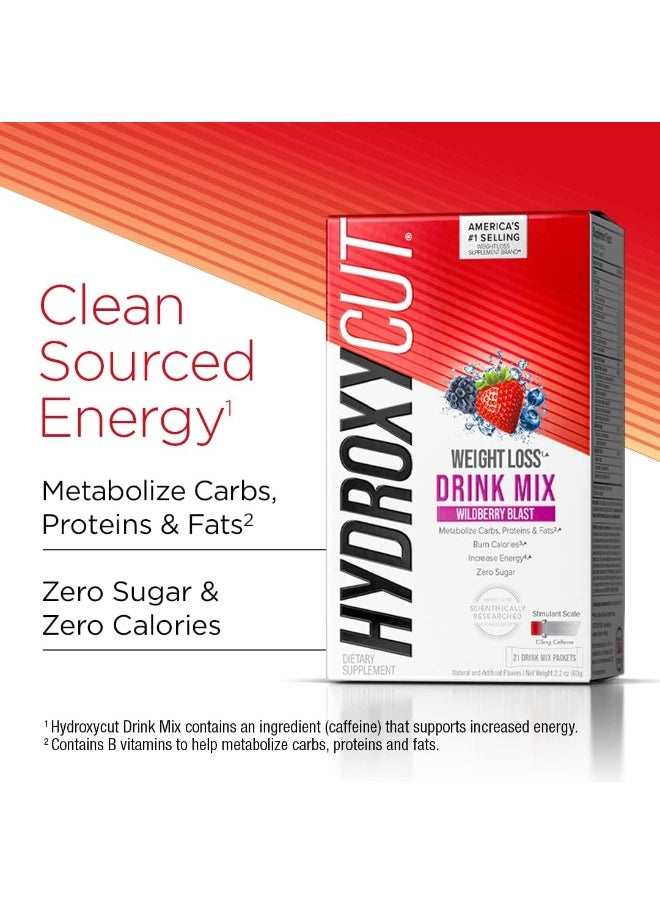 Hydroxycut - Drink Mix, Lemonade - 21 Travel-Size Packets - Zero Calories Or Sugar - Boost Metabolism, Burn Calories, Increase Energy - For Women & Men - Image 1