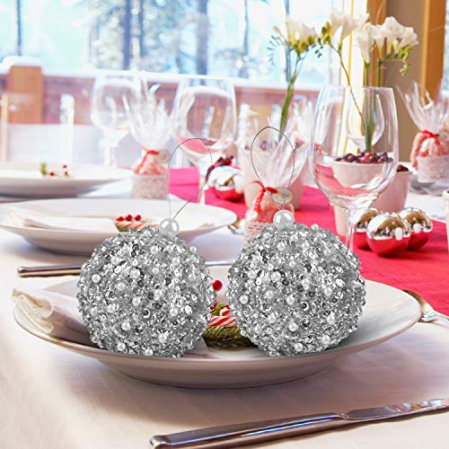 ZHANYIGY 4.25" Silver Shatterproof Christmas Ball Ornaments, 4pc Set for Xmas Trees and Holiday Decor - Image 2