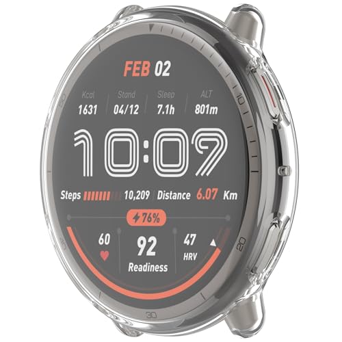 Wisely Protective Case Cover Compatible for Amazfit Active 2 44mm SmartWatch Full Screen Protector Soft Case HD Clear, Transparent - Image 2
