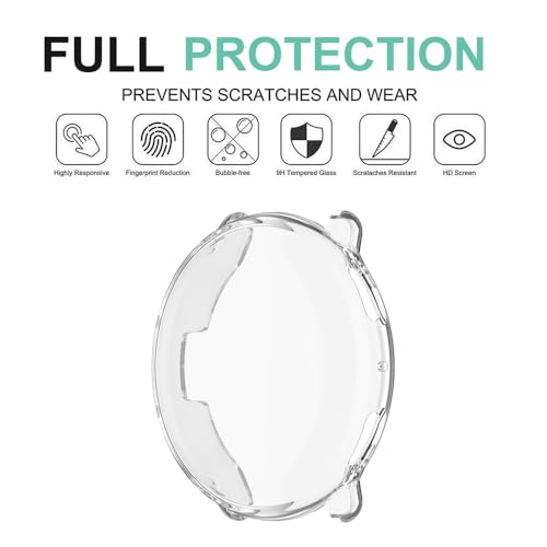 Wisely Protective Case Cover Compatible for Amazfit Active 2 44mm SmartWatch Full Screen Protector Soft Case HD Clear, Transparent - Image 3