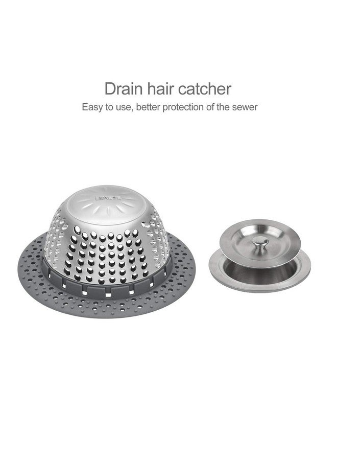 LEKEYE Drain Hair Catcher/Bathtub Drain Cover/Drain Protector for Pop-Up & Regular Drains(Patented Product)