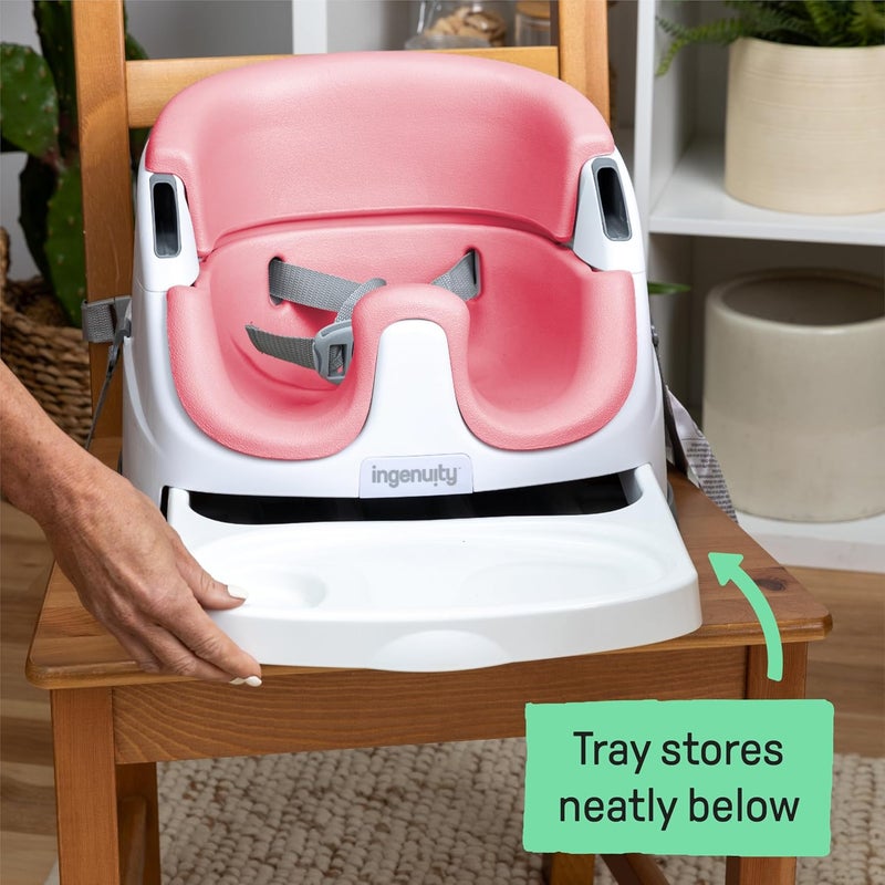 ingenuity كرسي تغذية أرضي ومرتفع 2 في 1 للأطفال مع صينية قابلة للتخزين الذاتي - بوني - Image 5