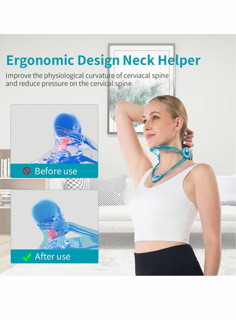 Excefore - Neck Corrector,Neck Stretcher,Neck Brace,TERRIFI 360 Degree Adjustable Cervical Collar,Relieve Pressure in Spine and Preventing Neck Cervical,Neck Posture Corrector - Image 1