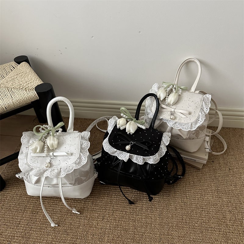 Cute Polka Dot Bow Lace Women's Shoulder Bag - Image 1