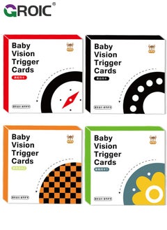 GROIC 80 PCs High Contrast Baby Flashcard, Black White Colorful Visual Stimulation Learning Activity Card for Babies，Newborn Brain Development Toys Newborn Infants Toys Gift  - Image 1