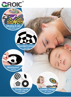 GROIC 80 PCs High Contrast Baby Flashcard, Black White Colorful Visual Stimulation Learning Activity Card for Babies，Newborn Brain Development Toys Newborn Infants Toys Gift  - Image 2