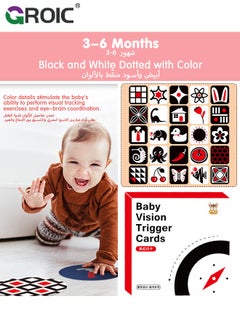GROIC 80 PCs High Contrast Baby Flashcard, Black White Colorful Visual Stimulation Learning Activity Card for Babies，Newborn Brain Development Toys Newborn Infants Toys Gift  - Image 4