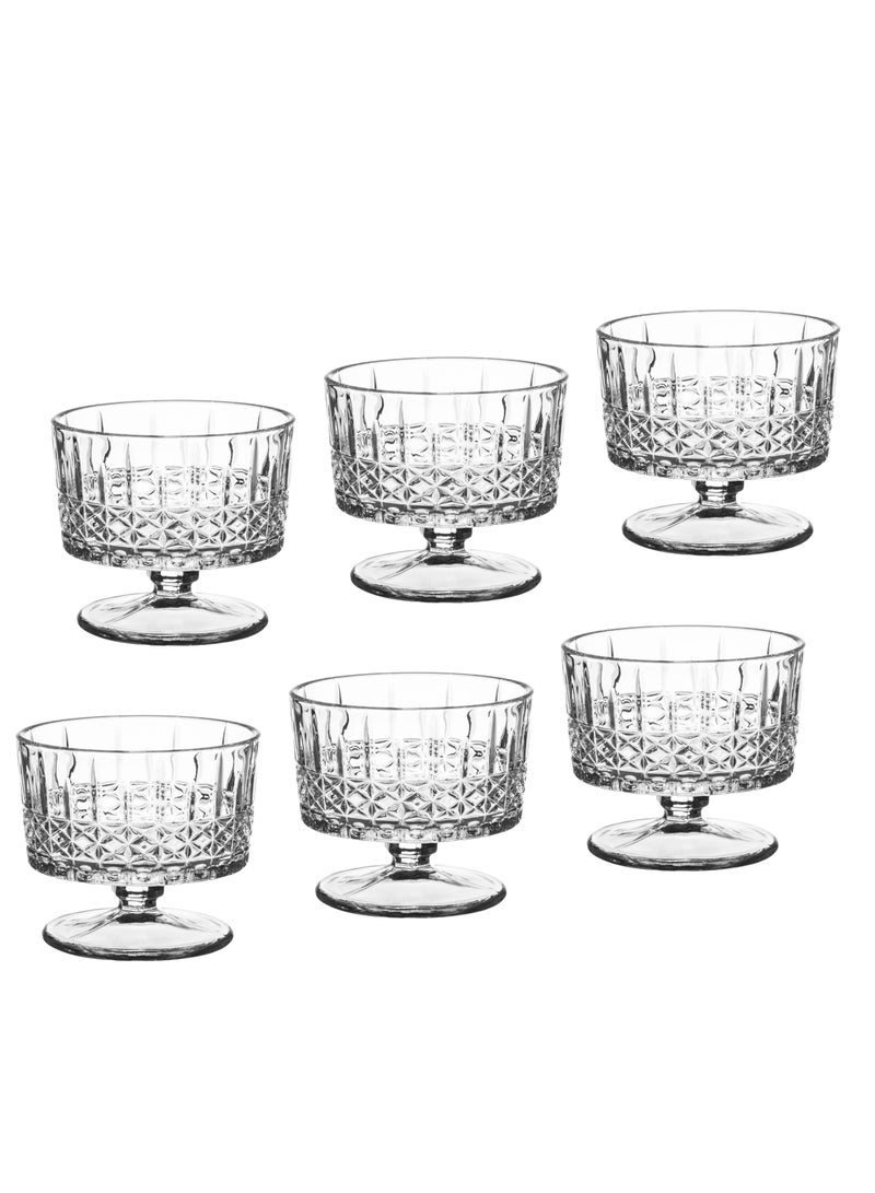 السيف  طقم أوعية تقديم أيس كريم من 6 قطع زجاج شفاف السعة 280ملم - Image 3