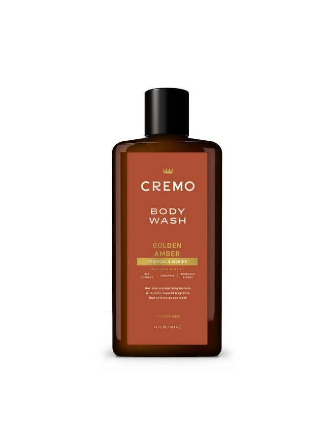 cremo Cremo Rich-Lathering Golden Amber Body Wash for Men, Notes of Red Current, Pineapple, Ambergris and Moss, 16 Fl Oz  - Image 1