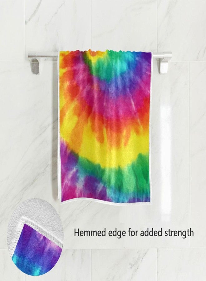 مناشف يد Vdsrup مصبوغة بتقنية التاي داي، منشفة حلزونية بألوان قوس قزح، مناشف مطبخ ناعمة، مناشف أطباق باتيك، مناشف وجه رقيقة للضيوف، زينة حمام محمولة، هدايا منزلية، 16 × 30 بوصة - Image 2