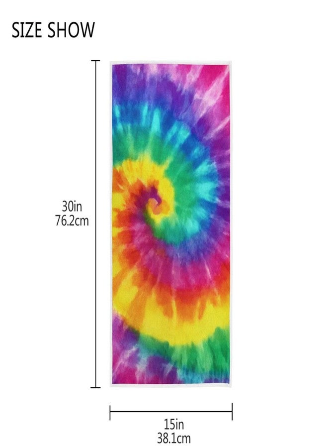 مناشف يد Vdsrup مصبوغة بتقنية التاي داي، منشفة حلزونية بألوان قوس قزح، مناشف مطبخ ناعمة، مناشف أطباق باتيك، مناشف وجه رقيقة للضيوف، زينة حمام محمولة، هدايا منزلية، 16 × 30 بوصة - Image 3