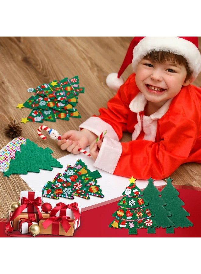 Tatuo 12 Pieces Christmas Tree Felt DIY Crafts Handmade Christmas Ornaments Kits Include 13 Pieces Christmas Tree Ornaments and 5 Pieces Gem Stickers for Xmas Party Gift DIY Handcraft Supplies - Image 5