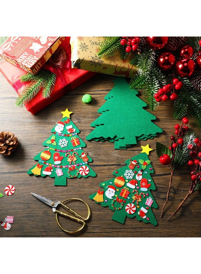 Tatuo 12 Pieces Christmas Tree Felt DIY Crafts Handmade Christmas Ornaments Kits Include 13 Pieces Christmas Tree Ornaments and 5 Pieces Gem Stickers for Xmas Party Gift DIY Handcraft Supplies - Image 4