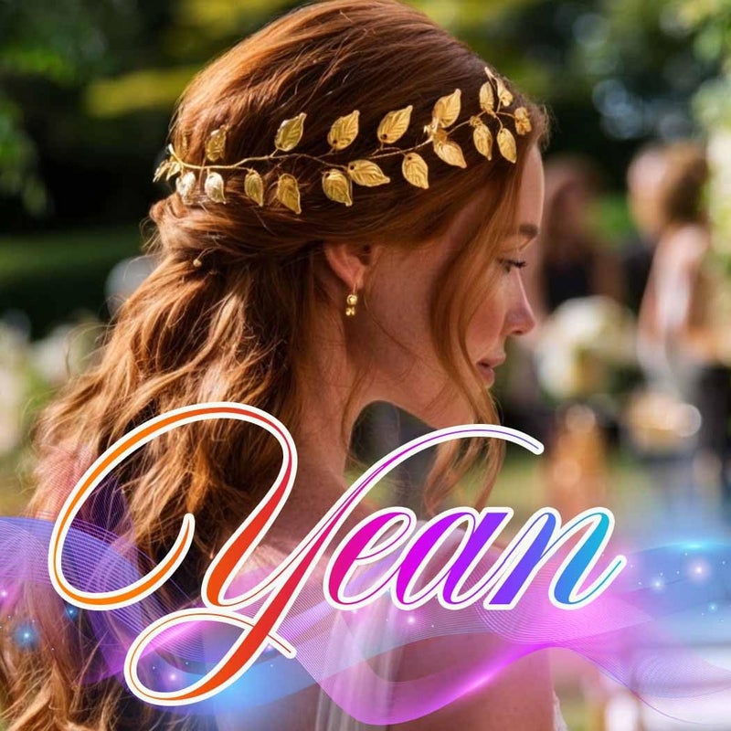 Yean إكليل زفاف يان بذهب أوراق الزهور لتاج العرائس وصديقات العروس (15.7 بوصة) (ذهبي) - Image 3