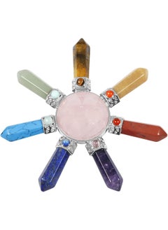 rockcloud Rockcloud Cone & 7 Chakra Points Energy Generator,Reiki Healing Crystal Stone,Rose Quartz 