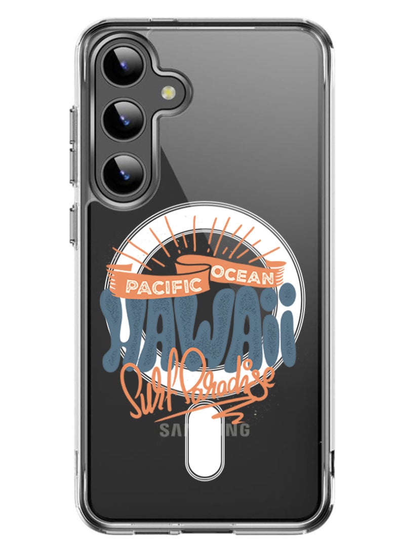 Theodor Magnetic Case for Samsung Galaxy S24 Plus 6.7-inch Compatible with MagSafe Wireless Charging, Shockproof Phone Bumper Cover Hawaii Surf Paradise Pacific copy - Image 1