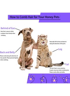Meetion Cat Brush, Dog Brush, Self Cleaning Cat Dog Slicker Brush, Pet Grooming Comb Brush for Long and Short Haired Cats Dogs, Purple  - Image 4
