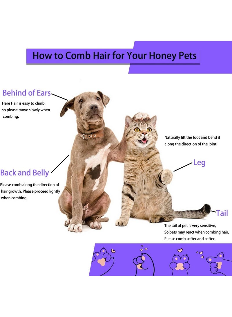 Meetion Cat Brush, Dog Brush, Self Cleaning Cat Dog Slicker Brush, Pet Grooming Comb Brush for Long and Short Haired Cats Dogs, Purple - Image 4