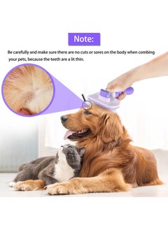 Meetion Cat Brush, Dog Brush, Self Cleaning Cat Dog Slicker Brush, Pet Grooming Comb Brush for Long and Short Haired Cats Dogs, Purple  - Image 5